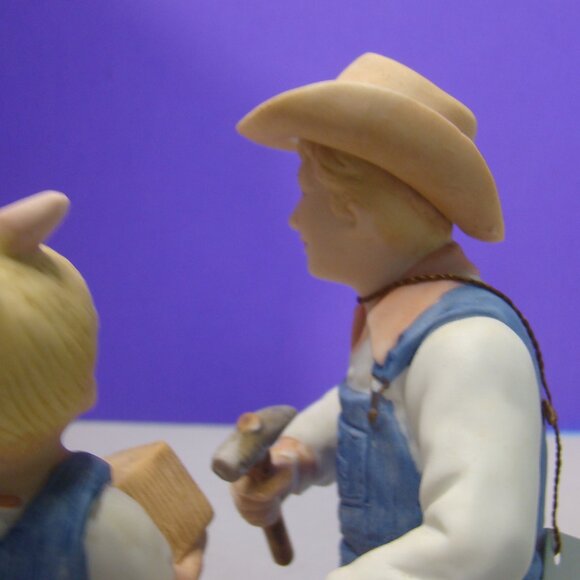 VTG Home Interiors Homco Denim Days Debbie's Dad Figurine with Tag #1515 - Picture 9 of 16